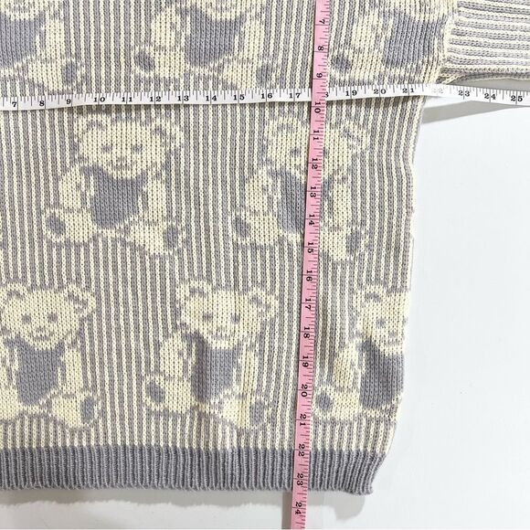 Vintage Adele Knitwear Teddy Bear All Over Print Sweater Medium - Picture 8 of 9